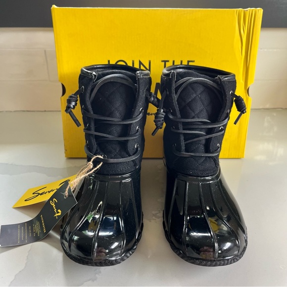 SEVEN7 Wool Goose Quilted Lace Up Women’s Sz 7 Black Boot Booties - Picture 6 of 13